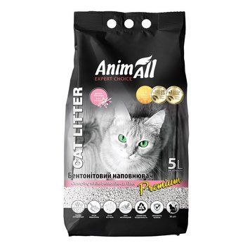Бентонітовий наповнювач AnimAll Premium Baby Powder з ароматом дитячої пудри, для котів, 5 л 144571 фото