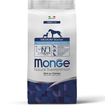Сухий корм Monge Dog Medium Starter з м'ясом курки для цуценят середніх порід у період початку прикорму 70011600 фото