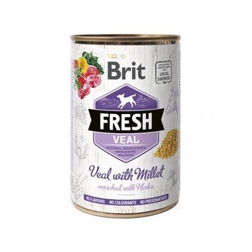 Консервований корм Brit Fresh Veal/Millet для собак, з телятиною та пшоном, 400 г 100161/3916 фото