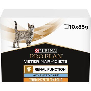 Вологий дієтичний корм PRO PLAN VETERINARY DIETS NF Renal Function Advanced Care для дорослих котів при патології нирок, з куркою, 10х85 г 7613287873644 фото