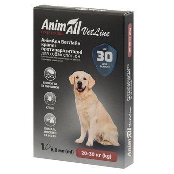 Краплі AnimAll VetLine Spot-On від бліх і кліщів для собак вагою 20-30 кг 60884 фото