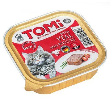 TOMi Veal Poultry ТОМІ ТЕЛЯТИНА ПТИЦЯ консерви для котів, паштет 320044 фото