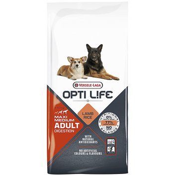 Opti Life Adult Digestion Medium & Max ОПТІ ЛАЙФ ЯГНЯ СЕРЕДНІХ ВЕЛИКИХ сухий суперпреміум корм для собак з чутливим травленням середніх і великих порід 311332 фото