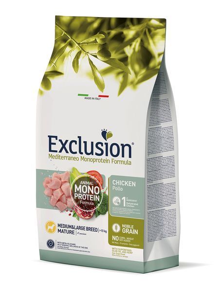 Exclusion Mediterraneo Monoprotein Formula Сухий корм з куркою для дорослих собак середніх та великих порід віком від 7 років 05900 фото