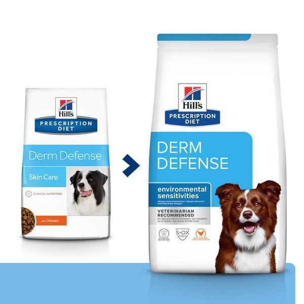 Hill&rsquo;s PRESCRIPTION DIET Derm Defense Сухий корм при атопічному дерматиті у собак, з куркою, 1,5 кг 606051 фото