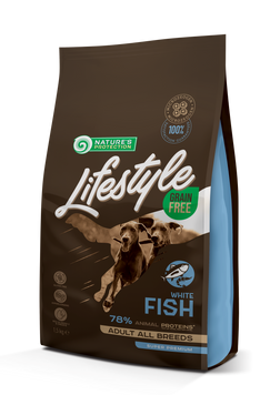 Nature's Protection Lifestyle Grain Free White fish Adult All Breeds Сухий беззерновий корм для собак усіх порід з білою рибою, 1,5 кг NPLS45684 фото