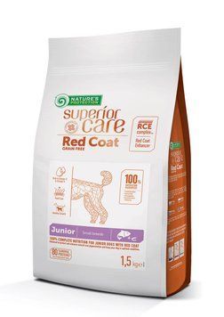 Nature's Protection Superior Care Red Coat Grain Free Salmon Junior Small Breeds Сухий беззерновий корм для юніорів малих порід з рудим забарвленням з лососем, 1,5 кг NPSC47228 фото