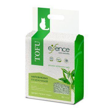 Наповнювач тофу Essence для котячого туалету, 3 мм, зелений чай, 6л 4820261920017 фото