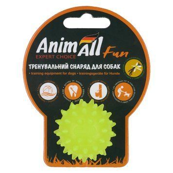 Іграшка AnimAll Fun м'яч каштан для собак, 5 см, жовта 127746 фото