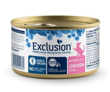 Exclusion Mediterraneo Monoprotein Formula Вологий корм з куркою для кошенят 05203 фото