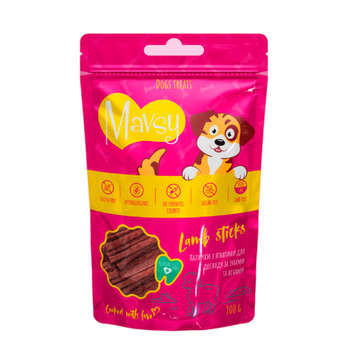 Mavsy-lamb sticks, 100 g / Мавси, Палички з ягнятини для догляду за зубами та яснами для собак, 100 г LSS04 фото