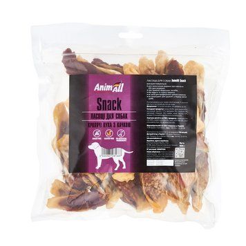 Ласощі AnimAll Snack вуха кролика з м'ясом качки для собак, 500 г 178724 фото