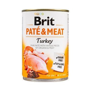 Вологий корм Brit Care Pate & Meat для собак, з індичкою, 400 г 8595602557479 фото
