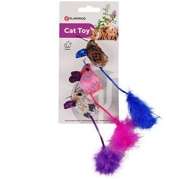 Flamingo Mohaire Mouse Glamour ФЛАМІНГО ВОВНЯНА МИША ГЛАМУР іграшка з котячою м&rsquo;ятою для котів 560588 фото