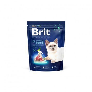 Сухий корм Brit Premium Cat by Nature Sensitive для котів із чутливим травленням, з ягням, 300 г 8595602553020 фото