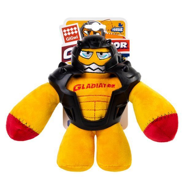 Іграшка для собак Гладіатор у гумовому шоломі GiGwi Gladiator, текстиль, гума, 21 см 2310 фото