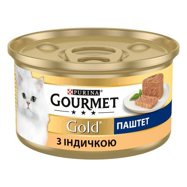 Вологий корм GOURMET Gold для дорослих паштет з індичкою 85г 7613031380992 фото