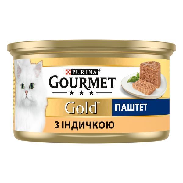 Вологий корм GOURMET Gold для дорослих паштет з індичкою 85г 7613031380992 фото