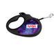 Повідець-рулетка для собак WAUDOG R-leash, малюнок "NASA21", XS, до 12 кг, 3 м, світловідбиваюча стрічка чорний 8123-0148-01 фото