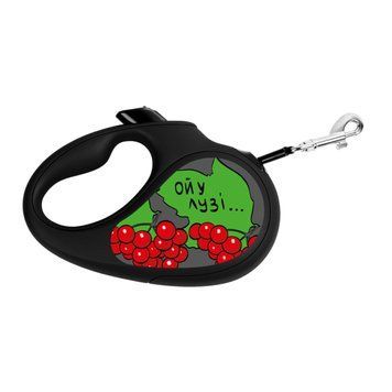 Повідець-рулетка для собак WAUDOG R-leash, малюнок "Калина", XS, до 12 кг, 3 м, світловідбиваюча стрічка чорний 8123-0228-01 фото