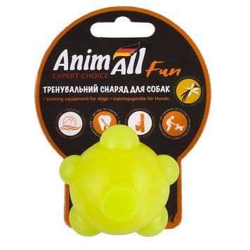 Іграшка AnimAll Fun куля молекула для собак та котів, жовта, 5 см 110594 фото