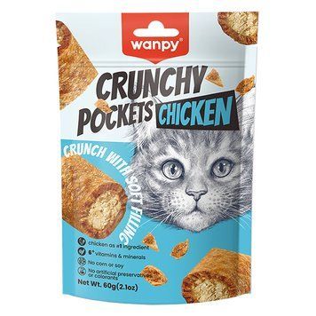 Хрусткі ласощі Wanpy Crunchy Pockets Chicken для котів BA-63H фото