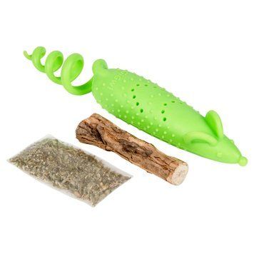 Іграшка для котів Мишка гумова GiGwi Refillable Catnip, гума, 16,5 см 2347 фото