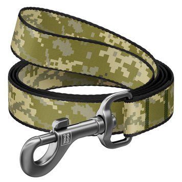 Повідець для собак нейлоновий WAUDOG Nylon, малюнок "Мілітарі", S, Ш 15 мм, Дов 122 см 340-4026 фото