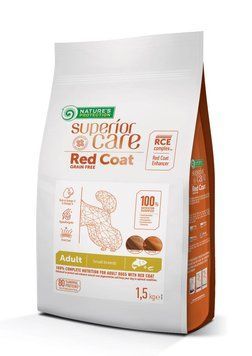 Nature's Protection Superior Care Red Coat Grain Free Salmon Adult Small Breeds Сухий беззерновий корм для дорослих собак малих порід з рудим забарвленням з лососем, 1,5 кг NPSC47230 фото
