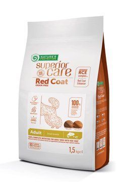 Nature's Protection Superior Care Red Coat Grain Free Salmon Adult Small Breeds Сухий беззерновий корм для дорослих собак малих порід з рудим забарвленням з лососем, 1,5 кг NPSC47230 фото