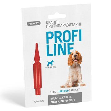 Краплі Provet Profiline для собак 4-10 кг, 1 піпетка 1,0 мл 4823082431083 фото