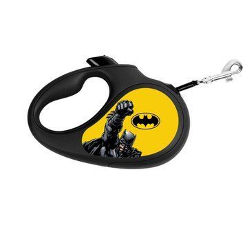 Повідець-рулетка для собак WAUDOG R-leash, малюнок "Бетмен Жовтий", L, до 50 кг, 5 м, світловідбиваюча стрічка чорний 8126-1002-01 фото