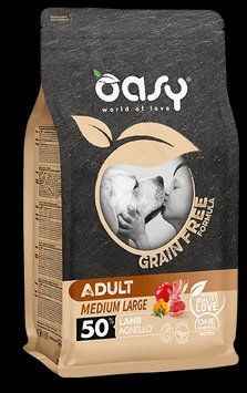 Сухий беззерновий корм Oasy Grain Free Adult Medium/Large з ягнятиною для дорослих собак середніх і великих порід 3017347639 фото
