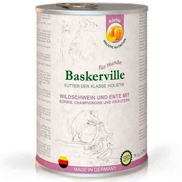 Baskerville HF Holistic Wildschwein und Ente Mit Kurbis. Кабан і качка з гарбузом для собак, 400g 21560 фото