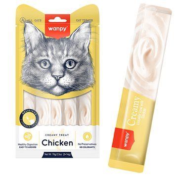 Wanpy Creamy Lickable Treats Chicken ВАНПІ КУРКА рідкі ласощі для котів RAC-49 фото