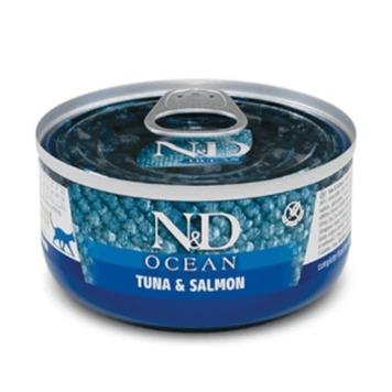 Вологий корм Farmina N&D Grain Free Ocean Tuna&Salmon для котів, беззерновий, тунець, лосось 70 г 179462 фото