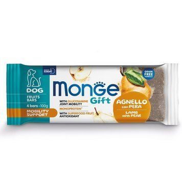Ласощі Monge Gift Dog Mobility Support з ягнятиною та грушею для підтримки здоров'я суглобів собак 70085847 фото