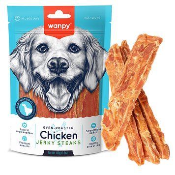Wanpy Chicken Jerky Steaks ВАНПІ ФІЛЕ КУРКИ В&rsquo;ЯЛЕНЕ СМУЖКИ ласощі для собак CA-03H фото