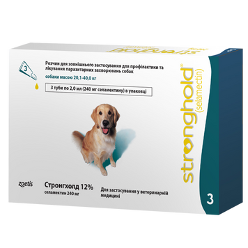 Стронхолд 12% для собак 20,1 -40кг, 2мл х 3 піпетки 10008311 фото