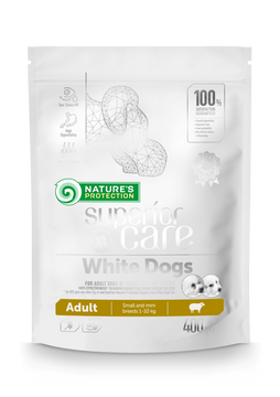 Nature's Protection Superior Care White Dogs Lamb Adult Small and Mini Breeds Сухий корм для дорослих собак малих порід з ягням, 400 г NPSC45662 фото