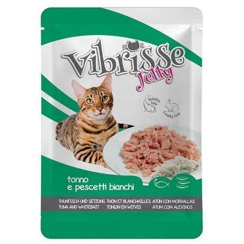 Вологий корм Vibrisse Jelly для котів, тунець з корюшкою в желе C1018987 фото